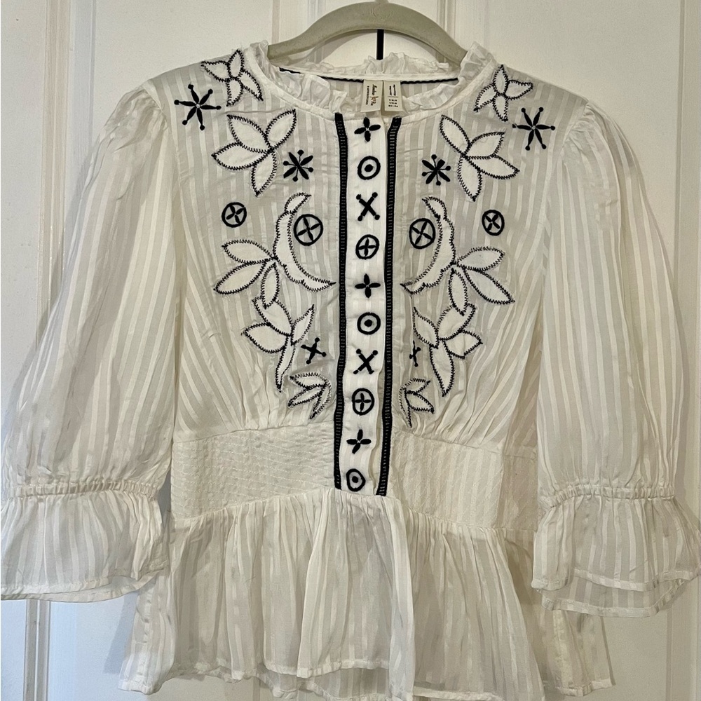 White Embroidered Blouse